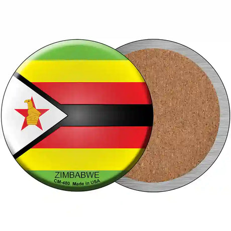 Zimbabwe Country Novelty Metal Circular Sign 3.5" (CC)