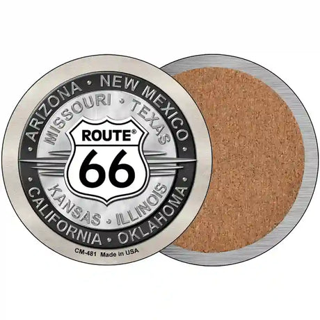 Route 66 States Novelty Metal Circular Sign 3.5" (CC)