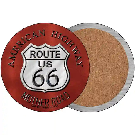 Route 66 American Highway Novelty Metal Circular Sign 3.5" (CC)