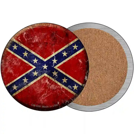 Confederate Flag Novelty Metal Circular Sign 3.5" (CC)