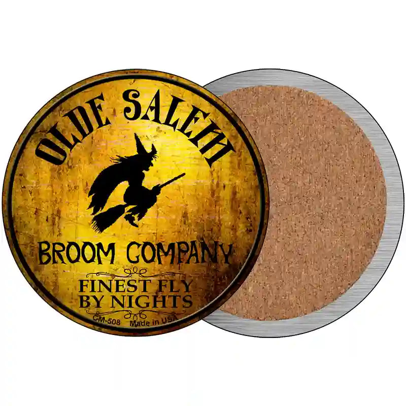 Salem Broom Company Novelty Metal Circular Sign 3.5" (CC)