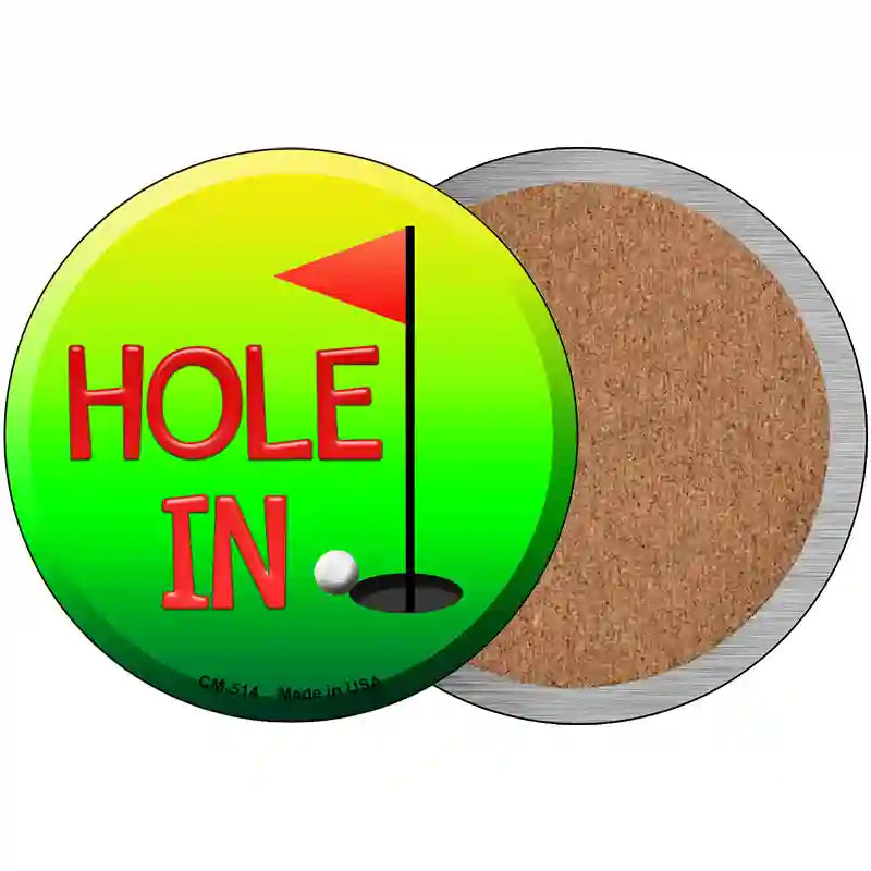 Hole In One Novelty Metal Circular Sign 3.5" (CC)