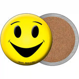 Yellow Smiling Face Novelty Metal Circular Sign 3.5" (CC)