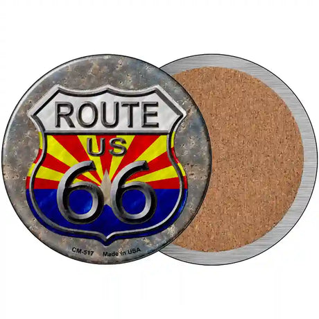 Arizona Route 66 Novelty Metal Circular Sign 3.5" (CC)