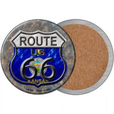 Kansas Route 66 Novelty Metal Circular Sign 3.5" (CC)