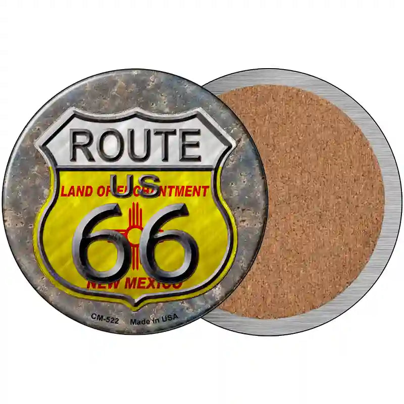 New Mexico Route 66 Novelty Metal Circular Sign 3.5" (CC)