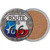 Texas Route 66 Novelty Metal Circular Sign 3.5" (CC)