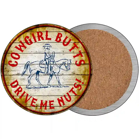 Cowgirl Butts Novelty Metal Circular Sign 3.5" (CC)