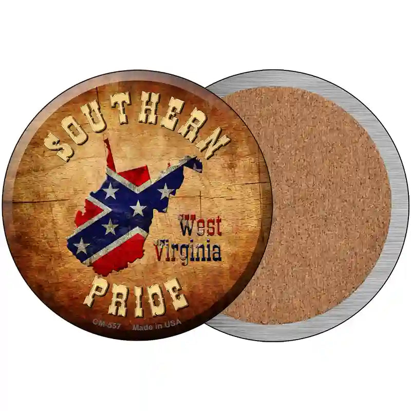 Southern Pride West Virginia Novelty Metal Circular Sign 3.5" (CC)