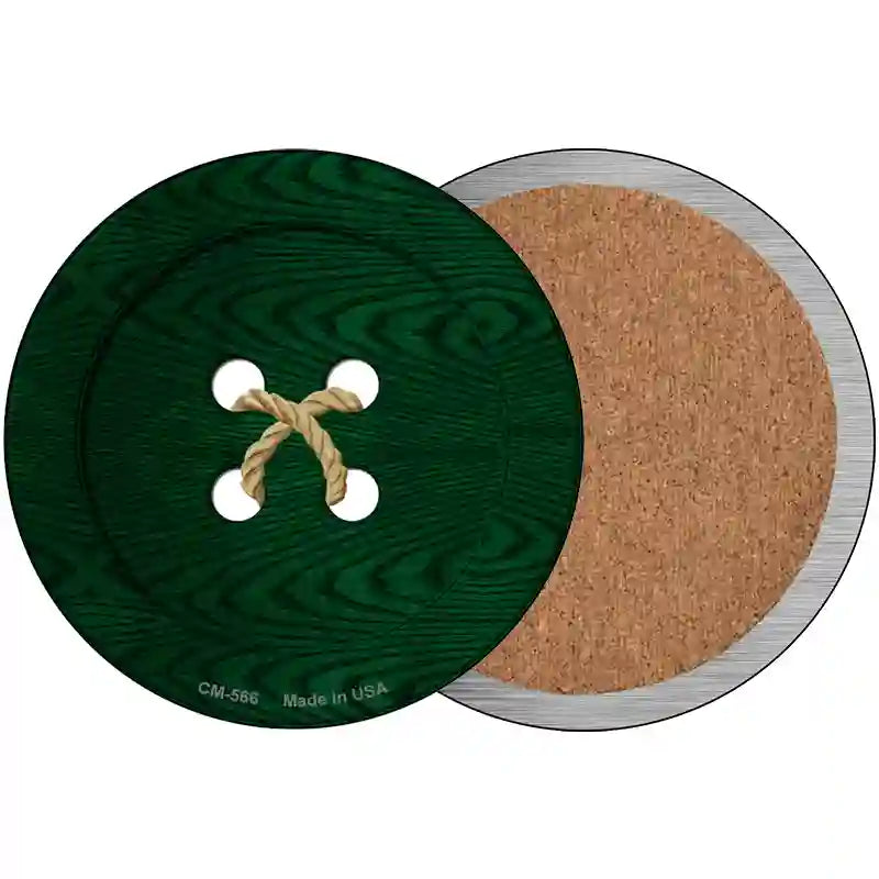 Green Button Novelty Metal Circular Sign 3.5" (CC)