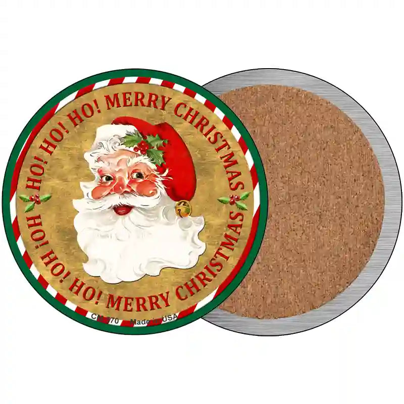 Ho Ho Ho Santa Novelty Metal Circular Sign 3.5" (CC)