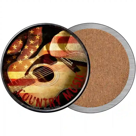 Country Music Novelty Metal Circular Sign 3.5" (CC)