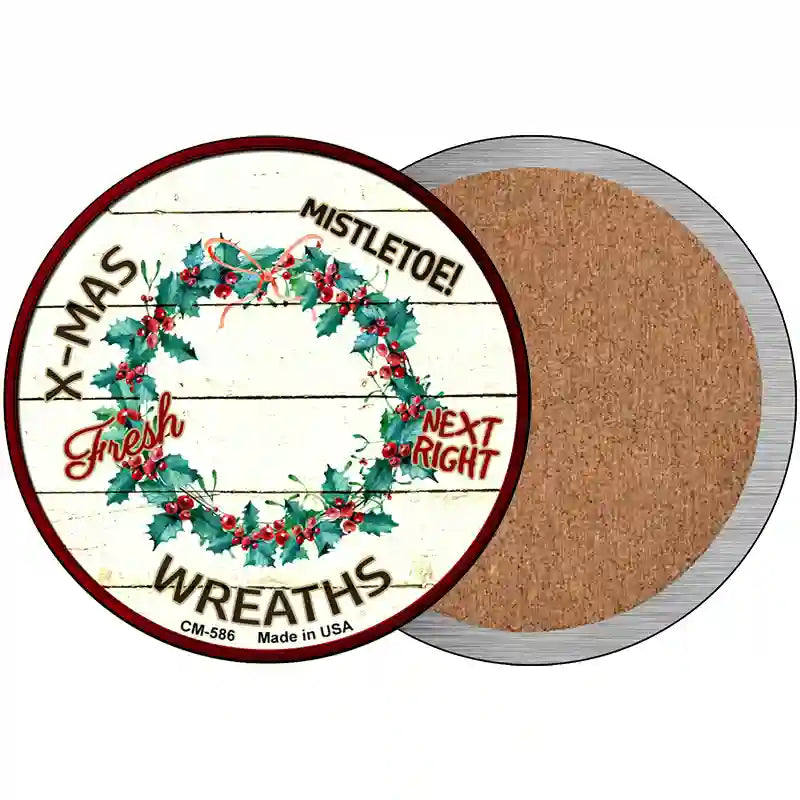 Wreaths Novelty Metal Circular Sign 3.5" (CC)