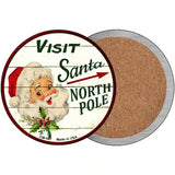 Visit Santa Novelty Metal Circular Sign 3.5" (CC)