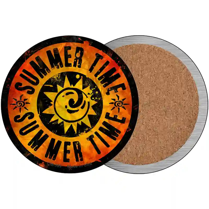 Summer Time Novelty Metal Circular Sign 3.5" (CC)