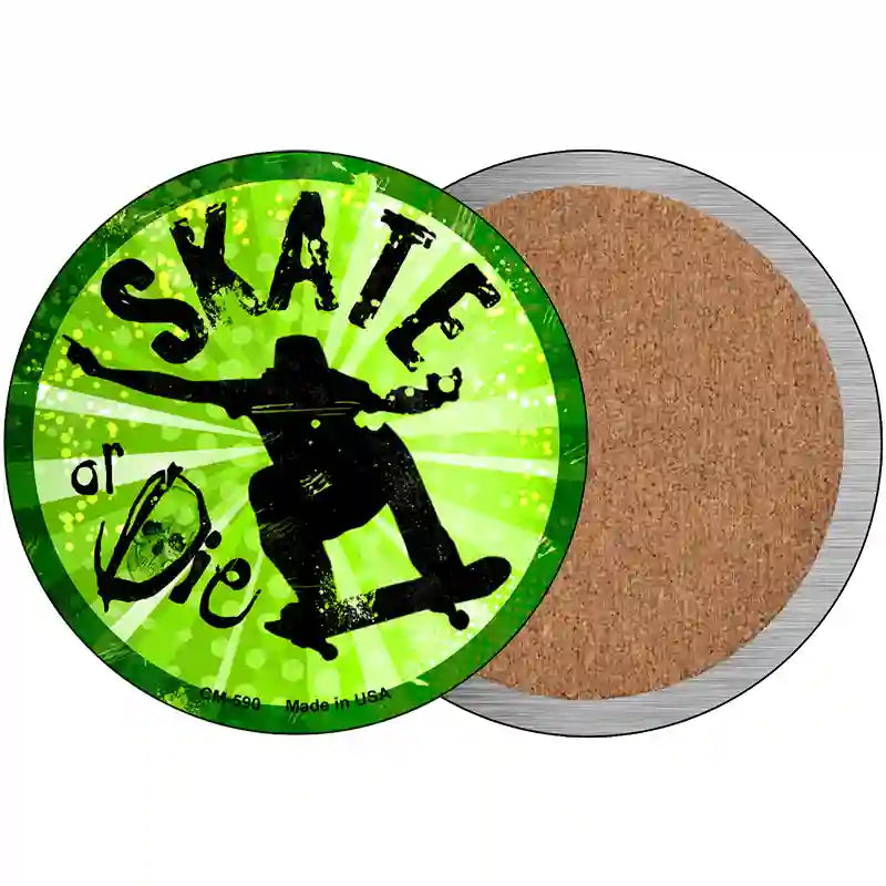 Skate or Die Novelty Metal Circular Sign 3.5" (CC)