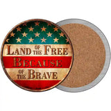 Land of The Free Novelty Metal Circular Sign 3.5" (CC)