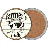 Farmers Market Milk Novelty Metal Circular Sign 3.5" (CC)