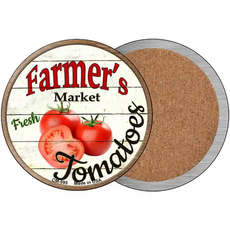 Farmers Market Tomatoes Novelty Metal Circular Sign 3.5" (CC)