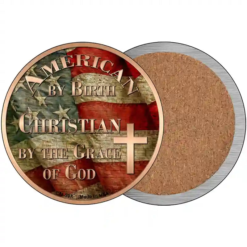 American Christian Novelty Metal Circular Sign 3.5" (CC)