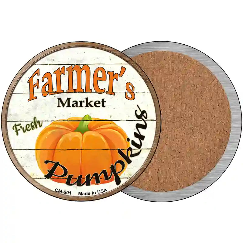 Farmers Market Pumpkins Novelty Metal Circular Sign 3.5" (CC)