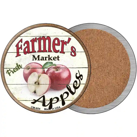 Farmers Market Apples Novelty Metal Circular Sign 3.5" (CC)