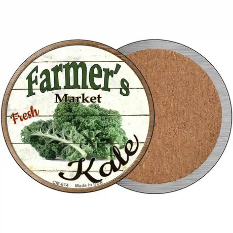 Farmers Market Kale Novelty Metal Circular Sign 3.5" (CC)