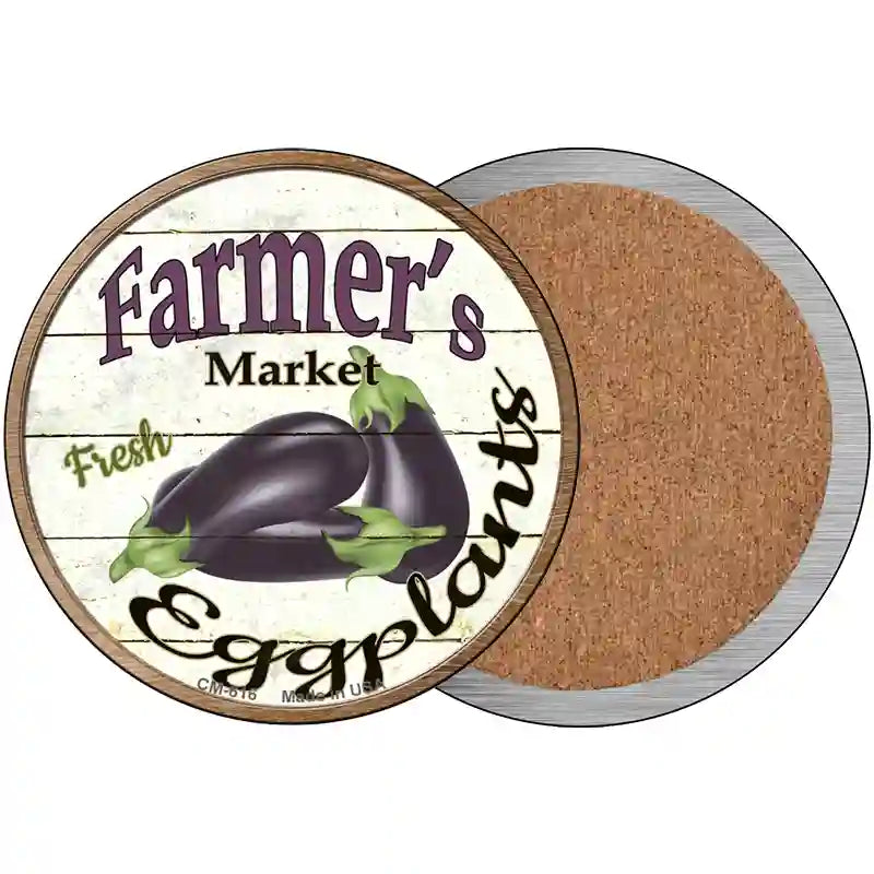 Farmers Market Eggplants Novelty Metal Circular Sign 3.5" (CC)