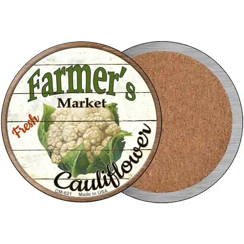 Farmers Market Cauliflower Novelty Metal Circular Sign 3.5" (CC)