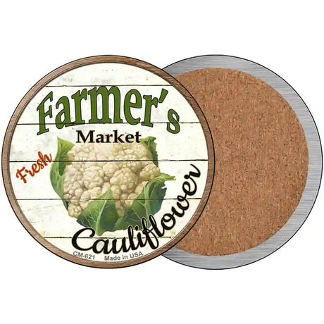 Farmers Market Cauliflower Novelty Metal Circular Sign 3.5" (CC)