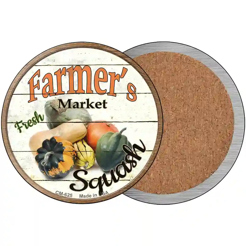 Farmers Market Squash Novelty Metal Circular Sign 3.5" (CC)