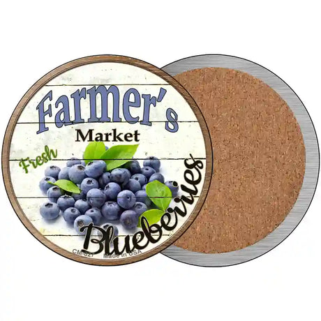 Farmers Market Blueberries Novelty Metal Circular Sign 3.5" (CC)