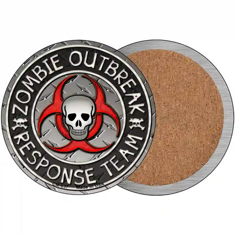 Zombie Outbreak Novelty Metal Circular Sign 3.5" (CC)