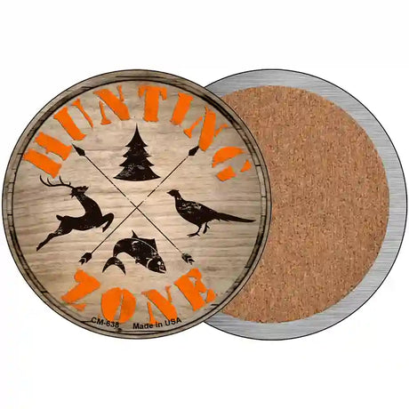 Hunting Zone Novelty Metal Circular Sign 3.5" (CC)