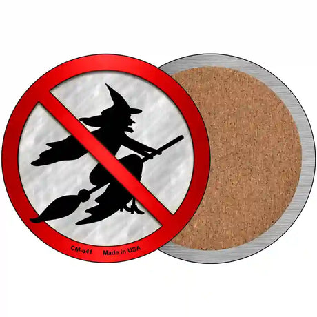 No Witches Novelty Metal Circular Sign 3.5" (CC)