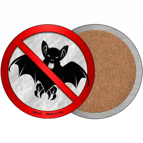 No Bats Novelty Metal Circular Sign 3.5" (CC)