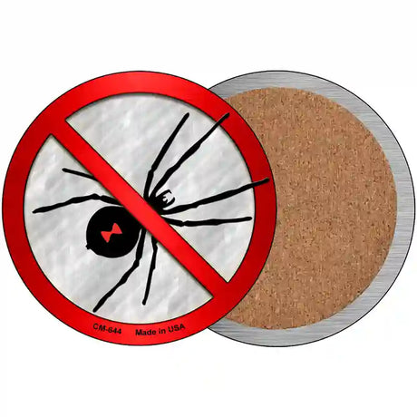 No Spiders Novelty Metal Circular Sign 3.5" (CC)