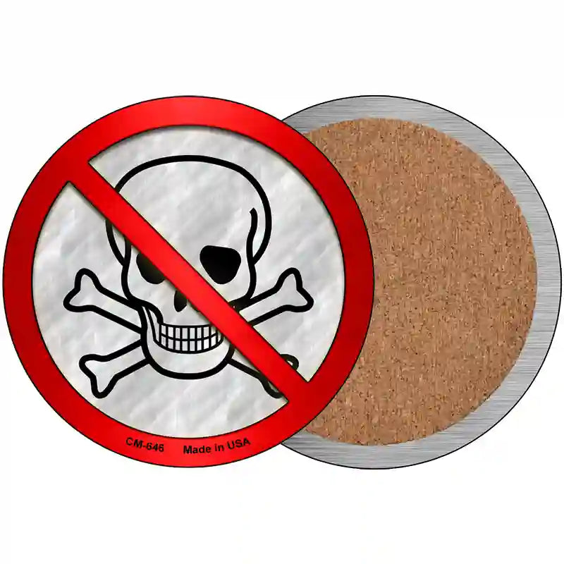 No Skull Novelty Metal Circular Sign 3.5" (CC)