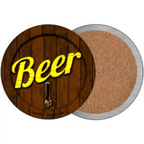 Beer Keg Tap Novelty Metal Circular Sign 3.5" (CC)