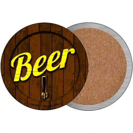 Beer Keg Tap Novelty Metal Circular Sign 3.5" (CC)