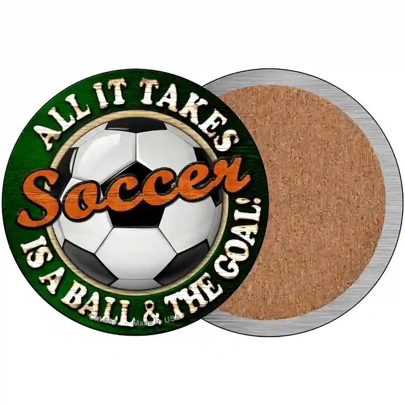 Soccer Novelty Metal Circular Sign 3.5" (CC)