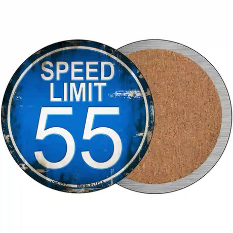 Speed Limit 55 Novelty Metal Circular Sign 3.5" (CC)