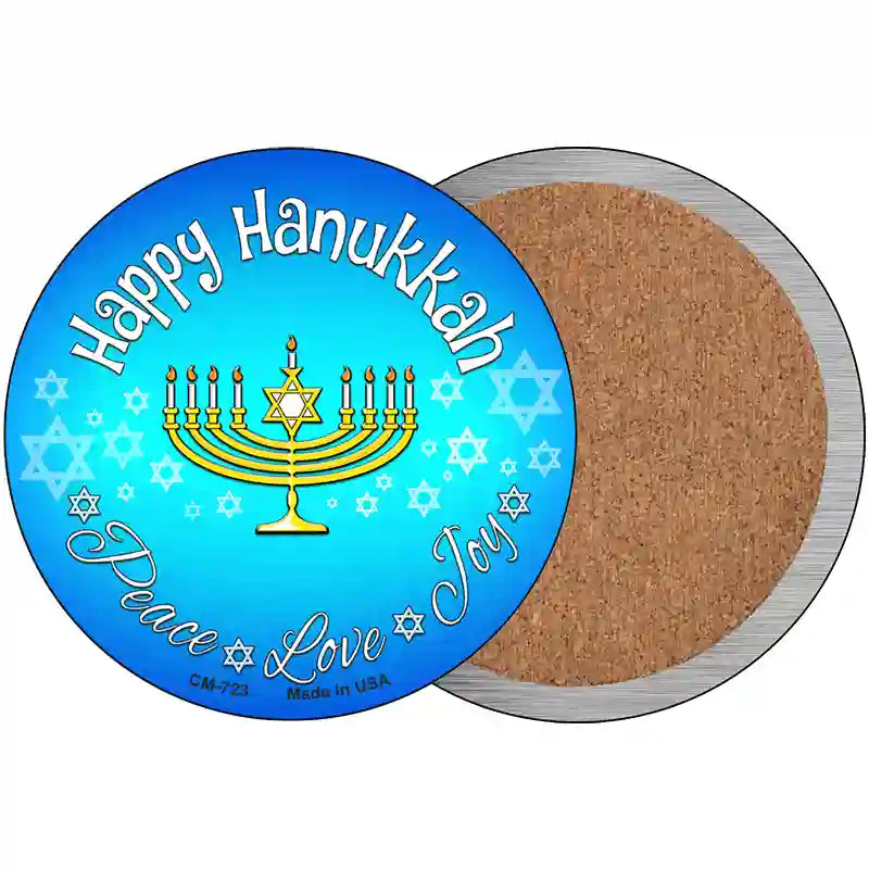 Happy Hanukkah Novelty Metal Circular Sign 3.5" (CC)