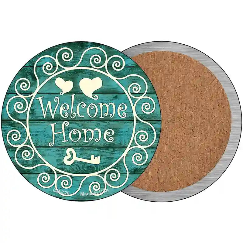 Welcome Home Novelty Metal Circular Sign 3.5" (CC)