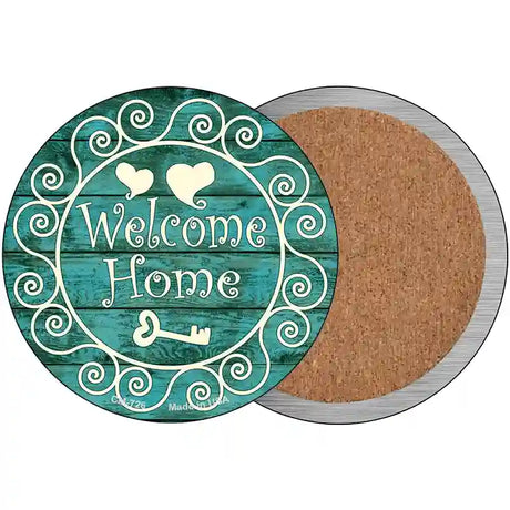 Welcome Home Novelty Metal Circular Sign 3.5" (CC)