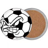 Angry Soccer Ball Novelty Metal Circular Sign 3.5" (CC)