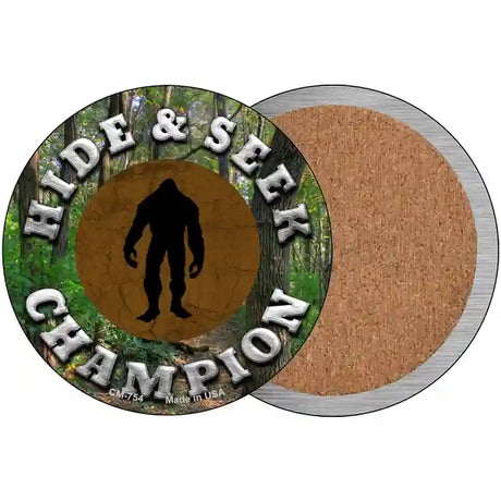 Hide and Seek Champion Bigfoot Novelty Metal Circular Sign 3.5" (CC)