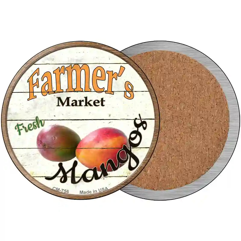 Farmers Market Mangos Novelty Metal Circular Sign 3.5" (CC)