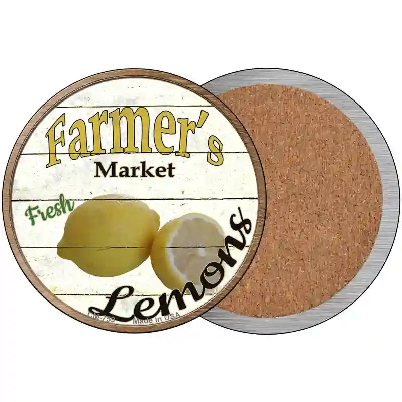 Farmers Market Lemons Novelty Metal Circular Sign 3.5" (CC)