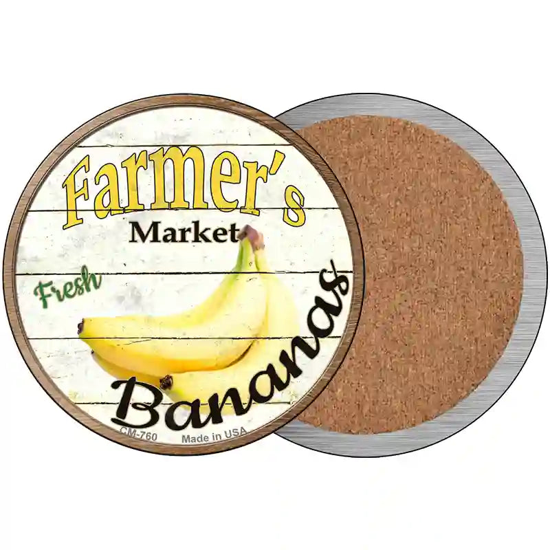 Farmers Market Bananas Novelty Metal Circular Sign 3.5" (CC)